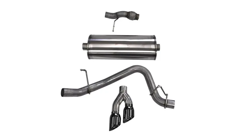 Corsa 2015-2020 Chevy Tahoe/GMC Yukon Cat-Back Exhaust Sport 3in Single Side Twin Black 4in Tips Best Choice