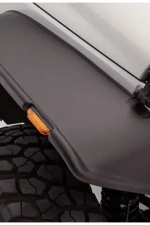 Weekend Sale Bushwacker 07-18 Jeep Wrangler Flat Style Flares 2pc - Black
