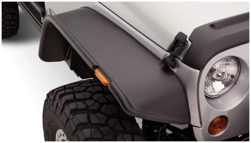 Weekend Sale Bushwacker 07-18 Jeep Wrangler Flat Style Flares 2pc - Black