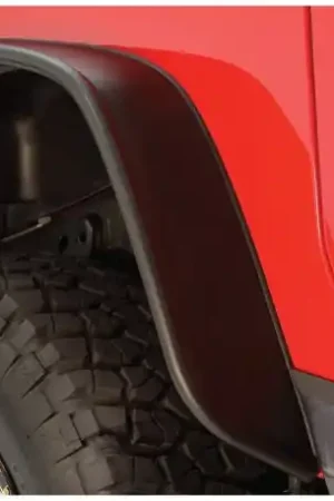 Bushwacker 97-06 Jeep TJ Flat Style Flares 2pc - Black Top Pick