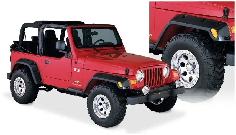 Clearance Bushwacker 97-06 Jeep TJ Pocket Style Flares 4pc - Black