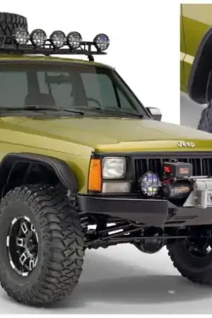 Bushwacker 84-01 Jeep Cherokee Flat Style Flares 4pc - Black Reduced Price