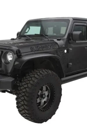 Bushwacker 2018+ Jeep Wrangler (JL) Unlimited Flat Style Flares 4pc - Black Seasonal Sale