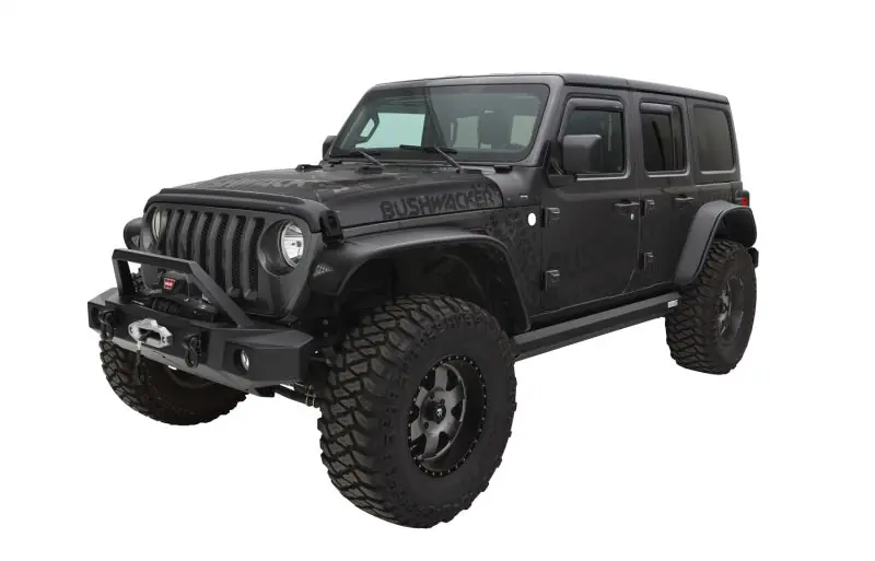 Bushwacker 2018+ Jeep Wrangler (JL) Unlimited Flat Style Flares 4pc - Black Seasonal Sale