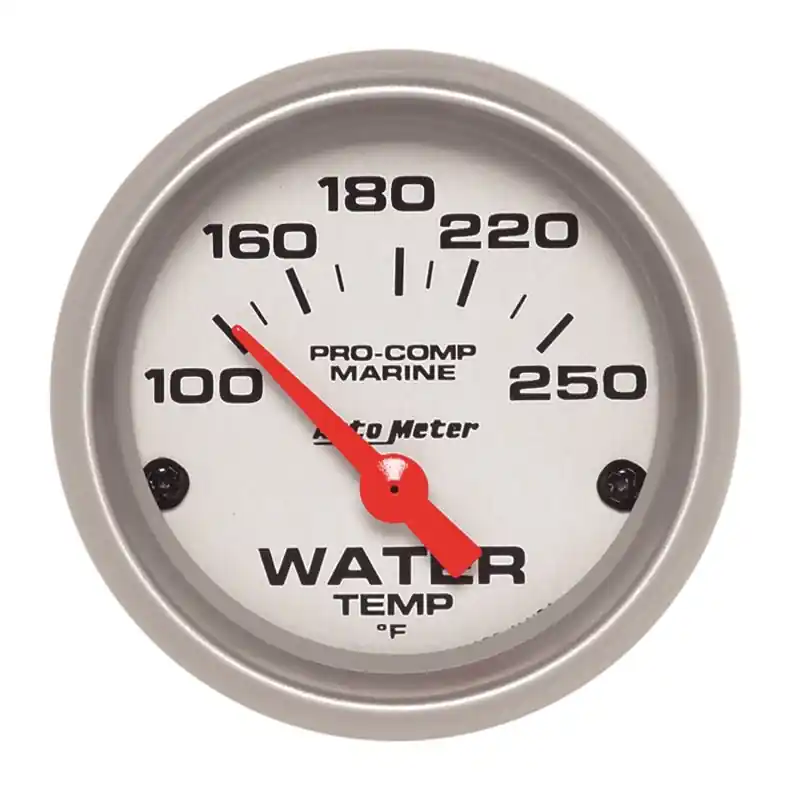 Money Back Guarantee Autometer Water Temp Gauge 2 1/6in 100-200 Degree F Electric Marine Silver
