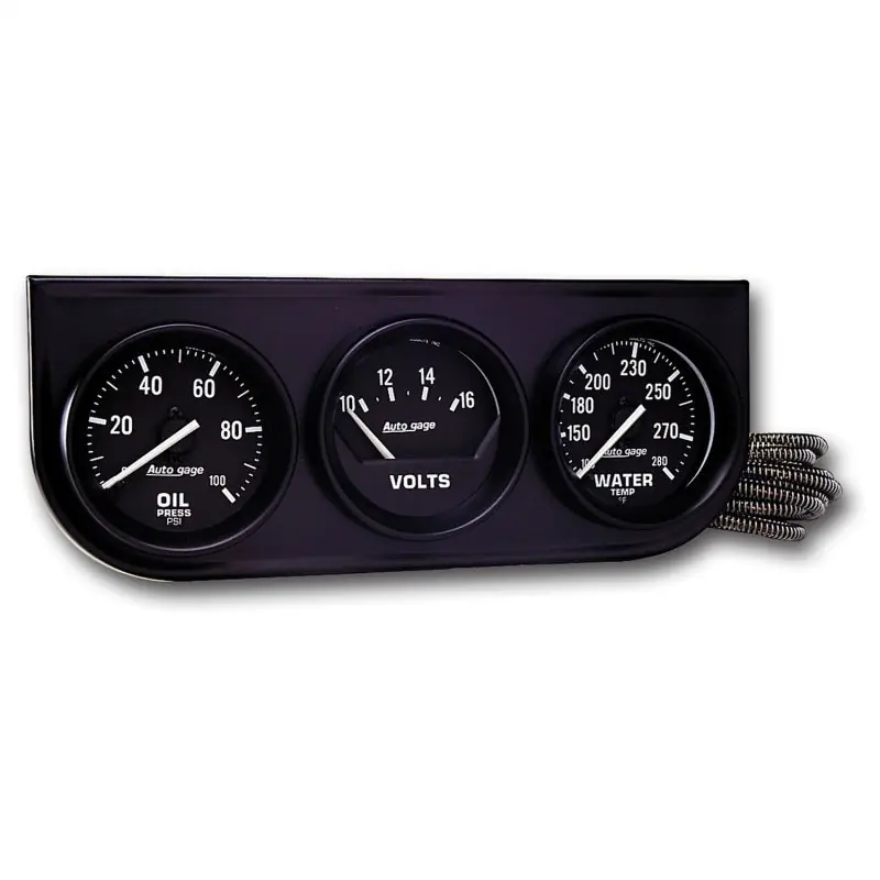 Autometer AutoGage 3-Gauge Console 52.4mm Mech 0-100 PSI Oil Press/ 10-16 V / 130-280 Deg Water Temp Limited Edition