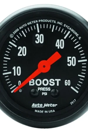Autometer Z Series 52mm 0-60 PSI Mechanical Boost Gauge Secure Checkout