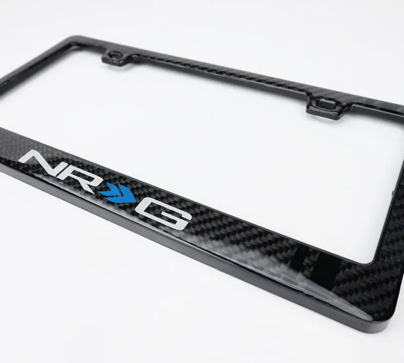 NRG Carbon License Plate Frame/ Fiber Poly Dip Finish Wet w/ NRG Logo Limited Edition