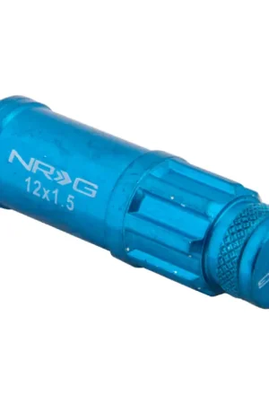 One Day Deal NRG 700 Series M12 X 1.5 Steel Lug Nut w/Dust Cap Cover Set 21 Pc w/Locks & Lock Socket - Blue