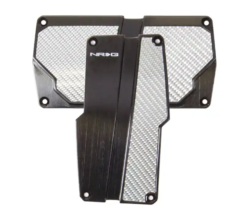 Next Day Delivery NRG Brushed Aluminum Sport Pedal A/T - Black w/Silver Carbon