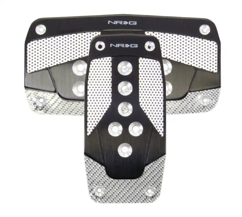 NRG Aluminum Sport Pedal A/T - Black w/Silver Carbon Price Drop
