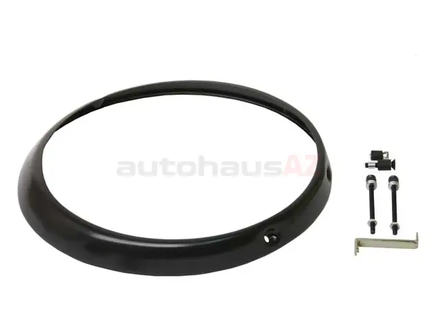 URO Parts 91163193301 Headlight Rim; Black H4 type has 3 holes; comes w/hardware - Porsche Direct From Manufacturer