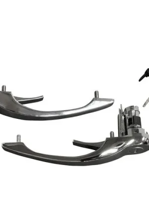 Brand New JP Group Dansk 1687100710 Outside Door Handle Set With Lock Cylinder And Keys; Chrome, Left/Right - Porsche
