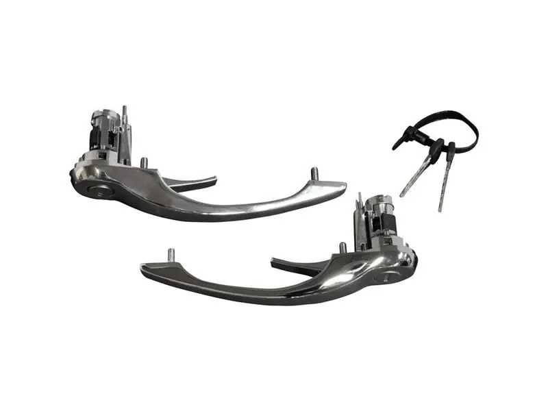 Brand New JP Group Dansk 1687100710 Outside Door Handle Set With Lock Cylinder And Keys; Chrome, Left/Right - Porsche