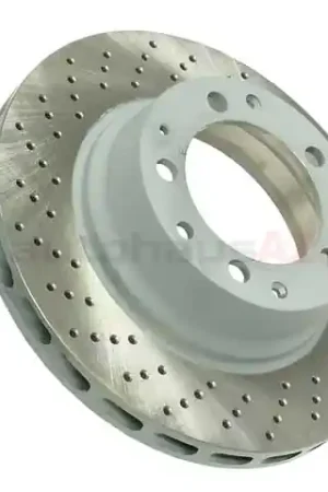 High Quality Sebro Coated 93035204501, 205191C Disc Brake Rotor; Rear Left; Directional; Vented; Cross-Drilled - Porsche