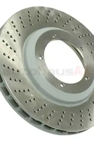 Hassle-Free Returns Sebro Coated 93035104702, 205189C Disc Brake Rotor; Front Left; Directional; Vented; 304x32mm; Cross-Drilled - Porsche