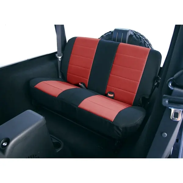 Worldwide Shipping Rugged Ridge 13261.53 Neoprene Rear Seat Covers; Red; 97-02 Jeep Wrangler TJ