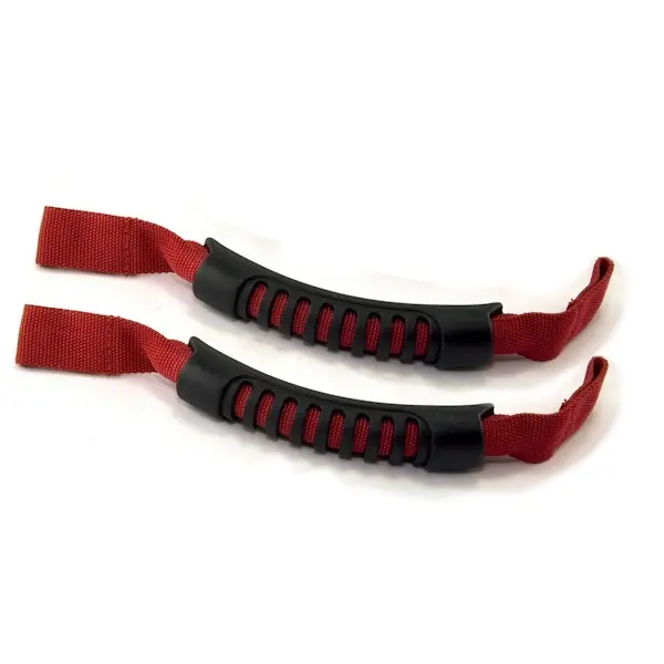Clearance Rugged Ridge 13305.11 Front Headrest Grab Handles; Red; 07-17 Jeep Wrangler JK