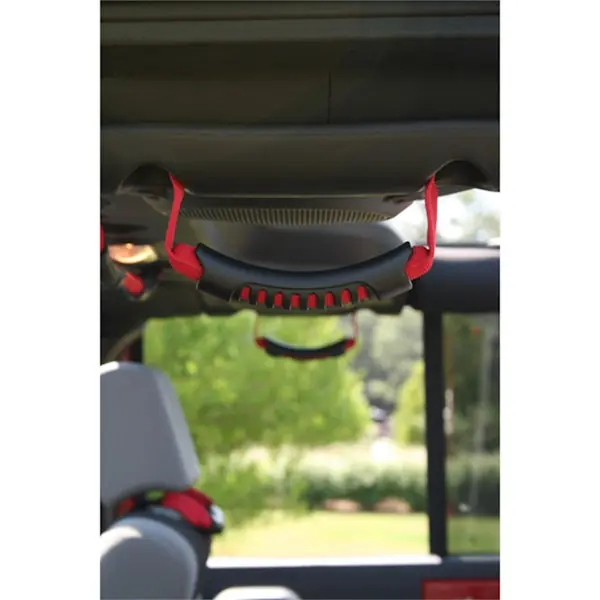 Rugged Ridge 13305.15 Rear Side Grab Handles; Red; 07-17 Jeep Wrangler JKU Limited Time