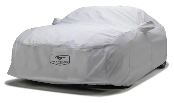 Covercraft Custom Car Covers C10704FD60AC Custom 5-Layer Softback All Climate Car Cover with Mustang 60th Anniversary logo High Quality