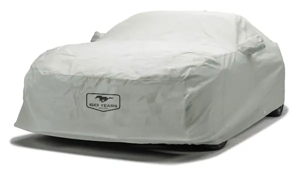 Weekend Sale Covercraft Custom Car Covers C10705FD60MC Custom 3-Layer Moderate Climate Car Cover with Mustang 60th Anniversary logo