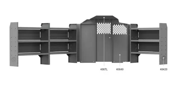 Latest Holman (formerly Kargo Master) 40TRL Base 46 H Shelves - Transit SWB Low Roof