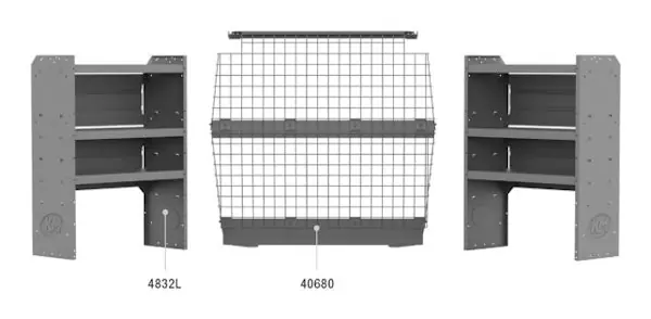 Holman (formerly Kargo Master) 47TCL Commercial 43 H Shelves Wire Partition - ProMaster City Limited Edition